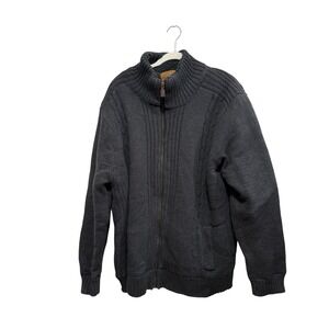 Outdoor Life‎ Mens XXL Full Zip Sweater Jacket Charcoal Gray Sherpa fleece Lined